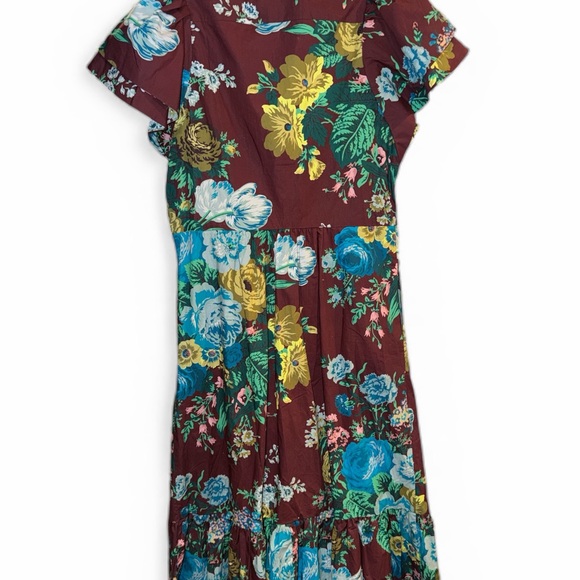 TUCKERNUCK Alice Merlot Sharp Floral midi dress•NWOT - Picture 3 of 4